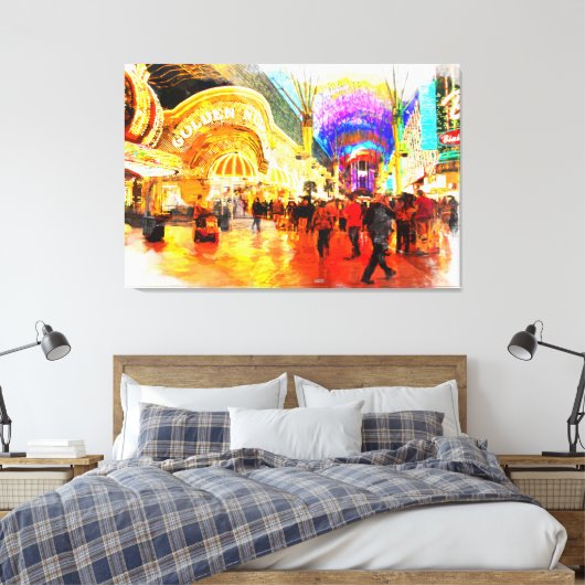 Fremont Street Experience Las Vegas Canvas Print Leinwanddruck (Insitu (Schlafzimmer))