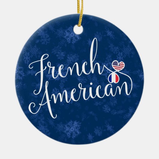 French American Christmas Tree Ornament, Frankreic Keramikornament (Vorne)