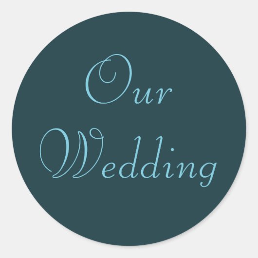 French Aqua Unsere Hochzeitsticker Runder Aufkleber (Vorderseite)