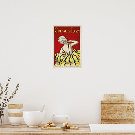 French art nouveau beauty Creme de Luzy advertisem Poster (Küche)