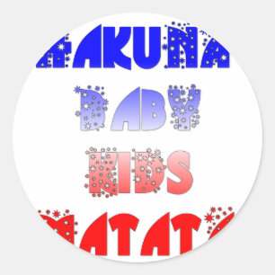 French Baby Kids Hakuna Matata.png Runder Aufkleber