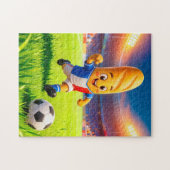 French baguette soccer player in stadium action puzzle (Horizontal)
