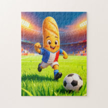 French baguette soccer player in stadium action