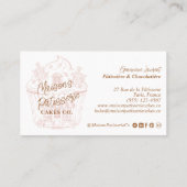French Bakery Hand Drawn Cupcake Pastry Cake Photo Visitenkarte (Rückseite)