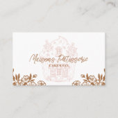 French Bakery Hand Drawn Cupcake Pastry Cake Photo Visitenkarte (Vorderseite)