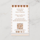 French Bakery Hand Drawn Cupcake Pastry Cake Shop Visitenkarte (Rückseite)