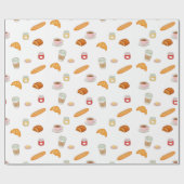 French Bakery Morning Pattern Geschenkpapier (Flach)