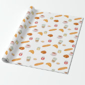 French Bakery Morning Pattern Geschenkpapier (Ungerollt)