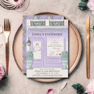French Bakery Paris Lavender Girl Birthday Einladung