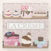 French Bakery Shop Pastries Macarons Tortes Glasuntersetzer (Vorderseite)