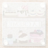 French Bakery Shop Pastries Macarons Tortes Glasuntersetzer (Rückseite)