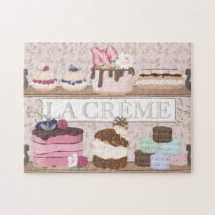 French Bakery Shop Pastries Macarons Tortes Puzzle