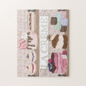 French Bakery Shop Pastries Macarons Tortes Puzzle (Vertikal)