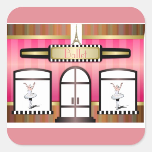 French Ballet Dance Studio Pink Sticker (Vorderseite)