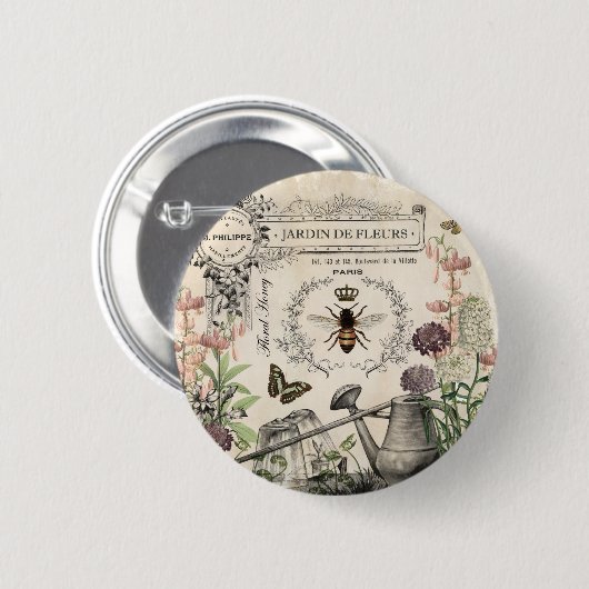 FRENCH BEE GARDEN BUTTON (Vorne & Hinten)