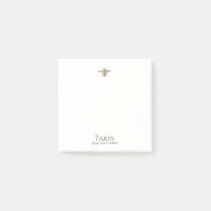 French Bee Paris Vintage-Typografie Sepia Post-it Klebezettel