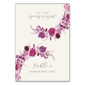 French Berry Grapes Flowers Wedding Place Card Tischnummer (Vorderseite)