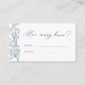 French Blue Chinoiserie Wie viele Kisses Game Begleitkarte (Vorderseite)