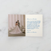 French Blue Countryside Garden Floral Wedding Dankeskarte (Innenseite)