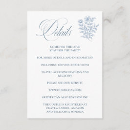 French Blue Enclosure Card Details Begleitkarte