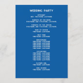 French Blue European Garden Whimsical Wedding Programm (Rückseite)