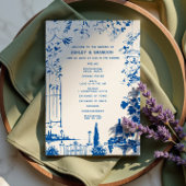 French Blue European Garden Whimsical Wedding Programm