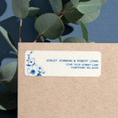 French Blue Floral Wedding Return Address