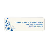 French Blue Floral Wedding Return Address (Vorne)