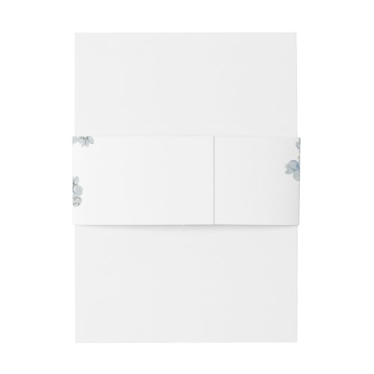 French Blue Florals Wedding Einladungsbanderole (Rückseitenbeispiel)