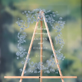  French Blue Flowers & Ribbons Wedding Welcome Acrylschild (Neutral)