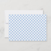 French Blue Gingham Karo Personal Stationery Dankeskarte (Rückseite)