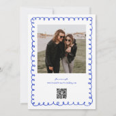 French Blue Hand Drawn Funky Vineyard Wedding Einladung (Rückseite)