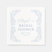  French Blue Hydrangea Bridal Shower Napkin Serviette (Vorderseite)