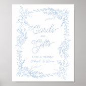 French Blue Hydrangea Cards and Gifts Sign Poster (Vorne)