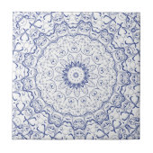 French Blue Lace Tile Fliese (Vorderseite)