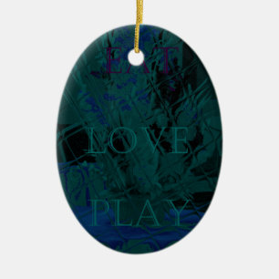 French Blue  Liebe Essen  Spielen Blumenfarben für Keramik Ornament