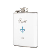 French Blue Lilie Santé Monogram Wedding Flachmann (Links)
