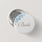 French Blue Lilie Script Bride Button (Vorne & Hinten)