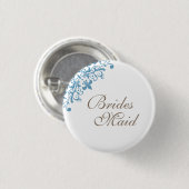 French Blue Lilie Script Bridesmaid Button (Vorne & Hinten)