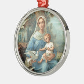 French Blue Madonna Ornament Aus Metall (Links)