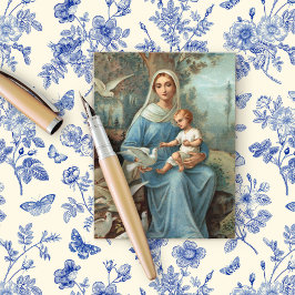 French Blue Madonna Postcard Ankündigungspostkarte