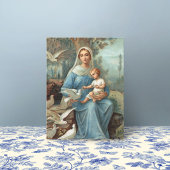 French Blue Madonna Postcard Ankündigungspostkarte