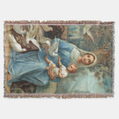 French Blue Madonna Throw Blanket Decke (Vorderseite)