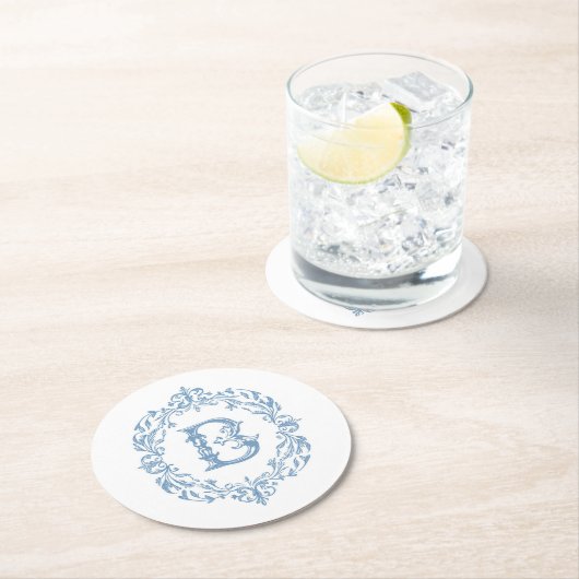 French Blue Mit Monogramm B Untersetzer (Vor Ort)