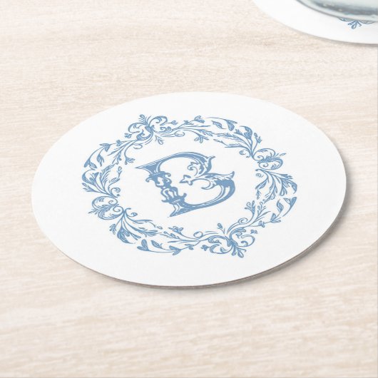 French Blue Mit Monogramm B Untersetzer (Angewinkelt)