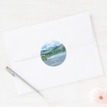 French Blue Serene Watercolor Lake Umschlag Aufkle