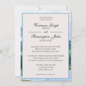 French Blue Serene Watercolor Lake Wedding Einladung (Vorderseite)