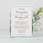 French Blue Serene Watercolor Lake Wedding Einladung (Stehend Vorderseite)