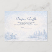 French Blue Toile Baby Shower Diapper Raffle Begleitkarte (Vorderseite)