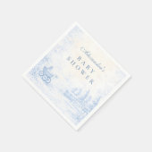 French Blue Toile Baby Shower Serviette (Ecke)